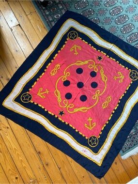Peter Nygard silk square nautical scarf